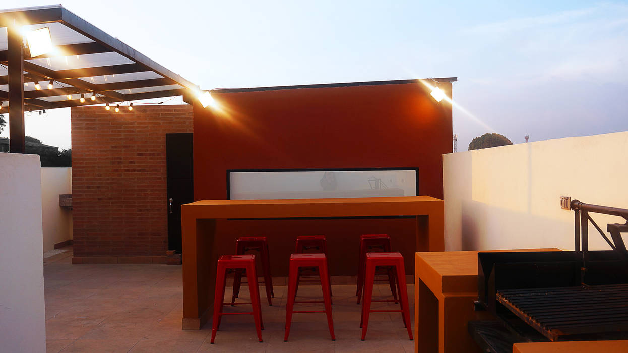 TERRAZA, TikTAK ARQUITECTOS TikTAK ARQUITECTOS Rustic style dining room Concrete