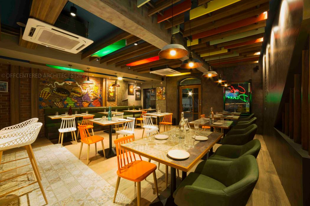 Cafe interiors in chennai, Offcentered Architects Offcentered Architects Modern dining room
