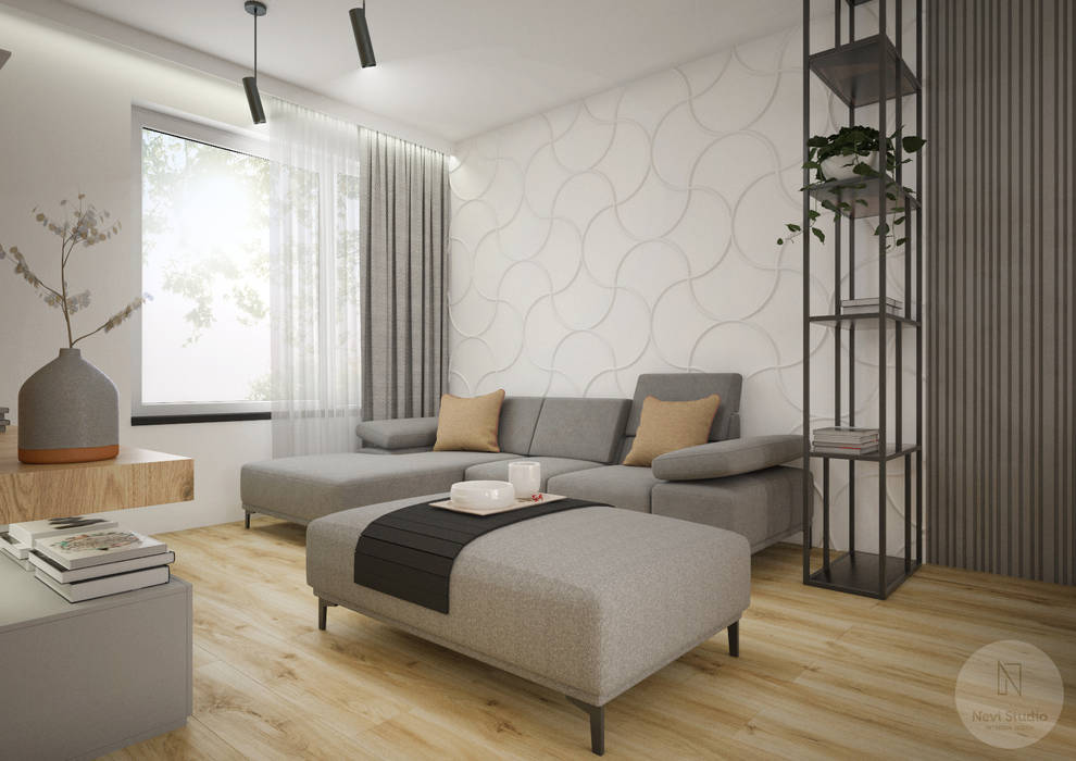 Mieszkanie 65m w centrum Wrocławia, Nevi Studio Nevi Studio Moderne Wohnzimmer