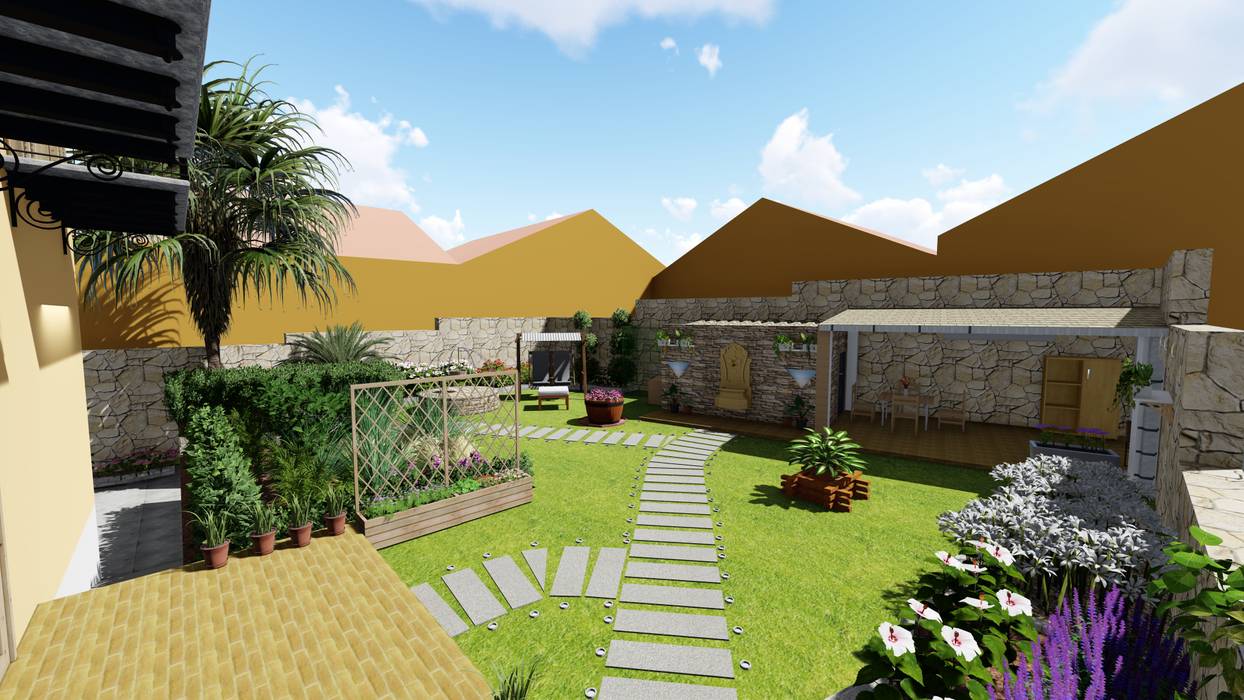 Realizzazione di un giardino privato., F.V. ARCHITECTURE F.V. ARCHITECTURE Halaman depan