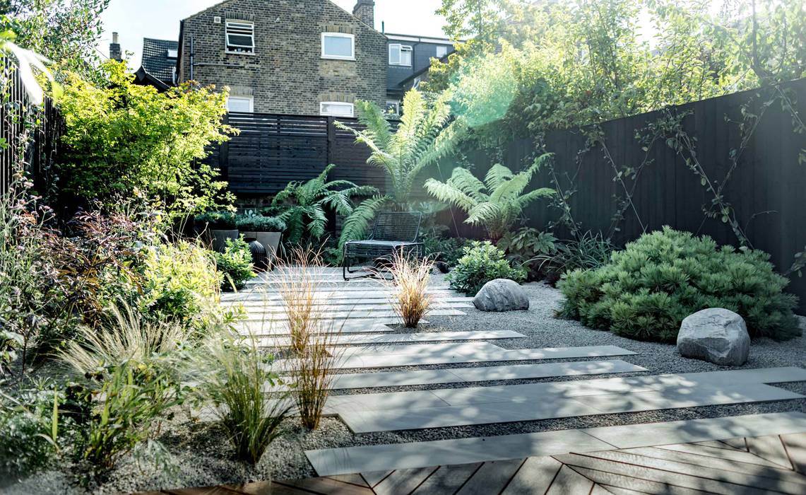 Contemporary Garden GRDN Landscape + Garden Design 庭院 Timber deck, Natural Stone, Plank Paving, Gravel , Garden Deisgn, Planting