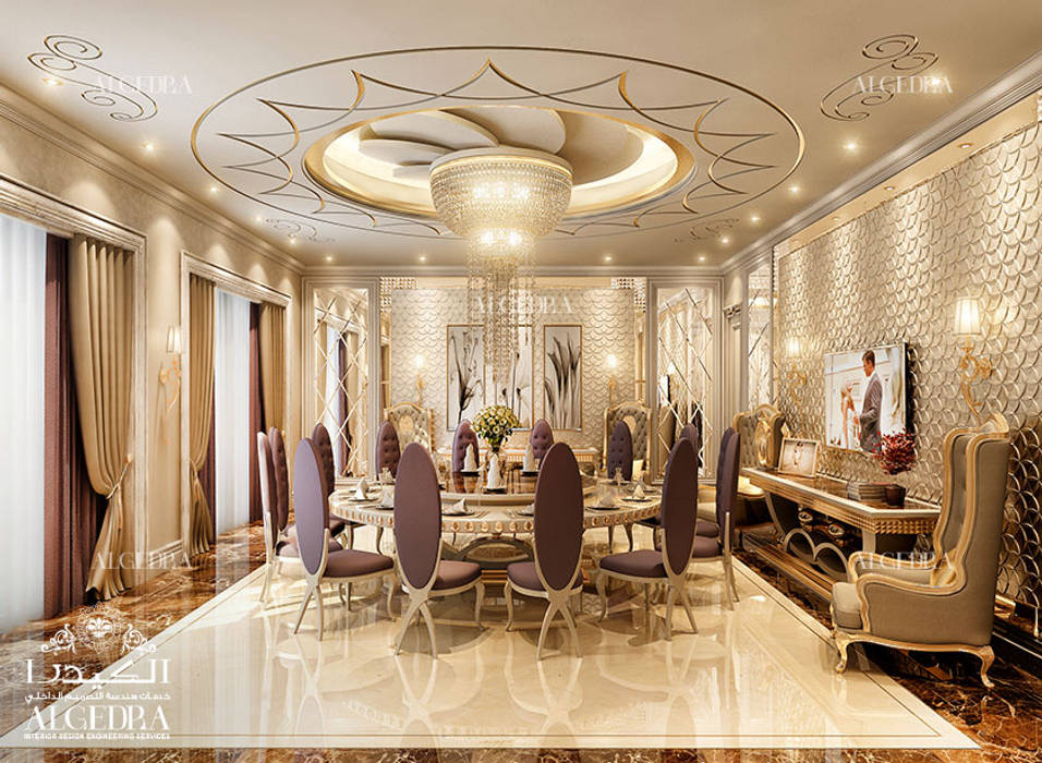 Luxury dining room design in Sharjah Algedra Interior Design Classic style dining room