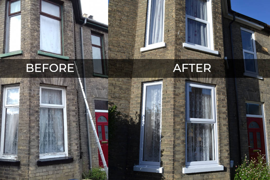 Before and After uPVC Window Project First Home Improvements Okna plastikowe Windows, Double Glazing, uPVC
