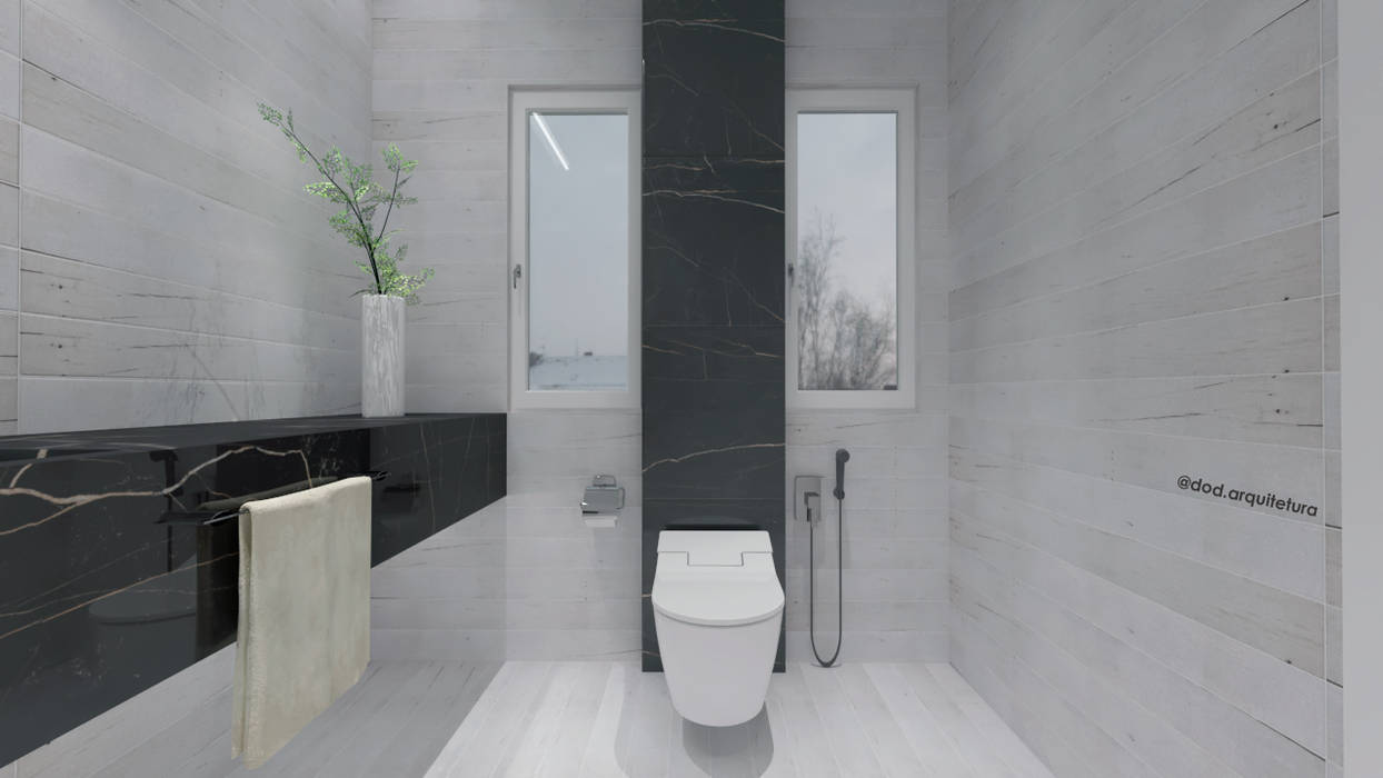 Lavabo Black and White, DOD arquitetura DOD arquitetura Modern style bathrooms