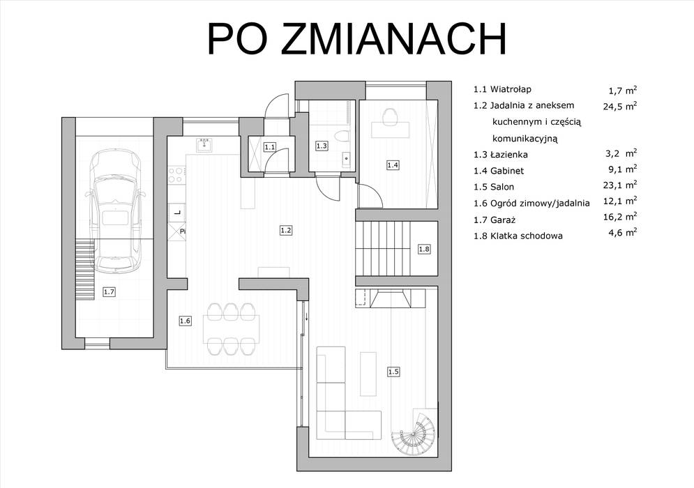 PROJEKT SALONU Z ANTRESOLĄ W STYLU MINIMALISTYCZNYM, Better Home Interior Design Better Home Interior Design Walls