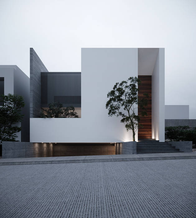 Fachada principal CIC ARQUITECTOS Casas de estilo minimalista