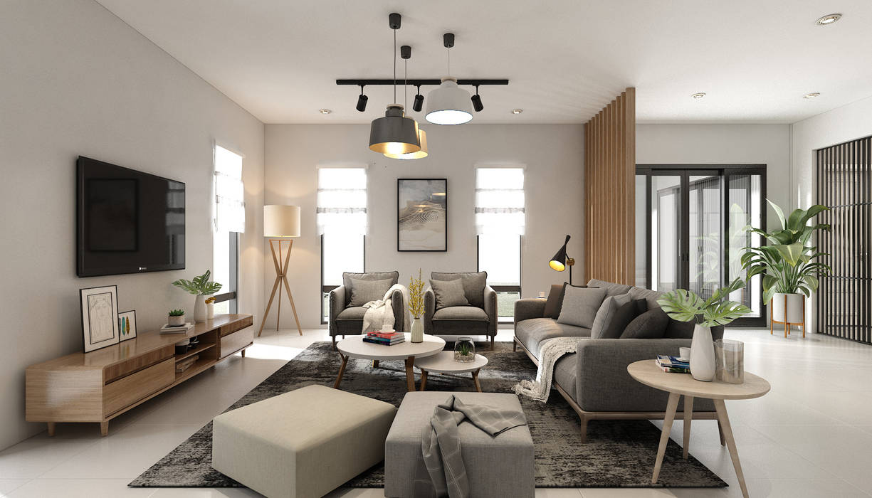 Serene Heights Semenyih, YJ Design Studio YJ Design Studio Scandinavian style living room