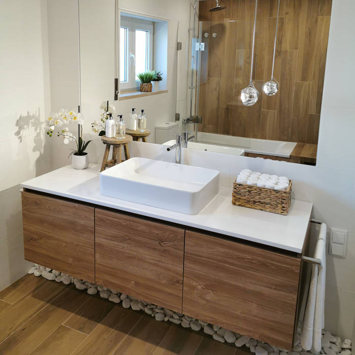 Casa de Banho em Ribamar - Ericeira, Decor-in, Lda Decor-in, Lda Modern bathroom Wood Wood effect