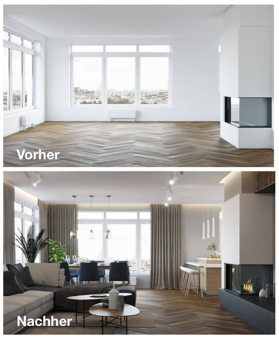 Wohnung. Berlin. 2019-2020/ 3D-Visualisierungen/ Immobilien Rendering, NK-Line NK-Line