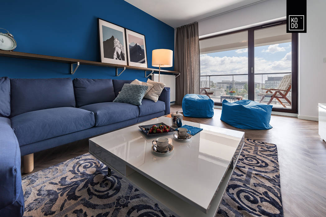 CLASSIC BLUE, KODO projekty i realizacje wnętrz KODO projekty i realizacje wnętrz Modern living room