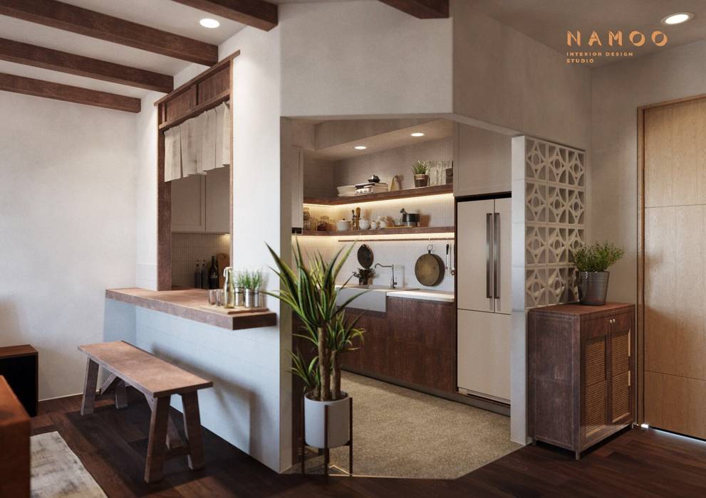 Thiết kế nội thất căn hộ chung cư Sunrise Riverside, Namoo Design Namoo Design Nhà bếp phong cách châu Á Accessories & textiles