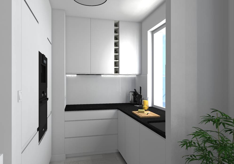 Kawalerka, We-ska design We-ska design Kitchen units Wood Wood effect