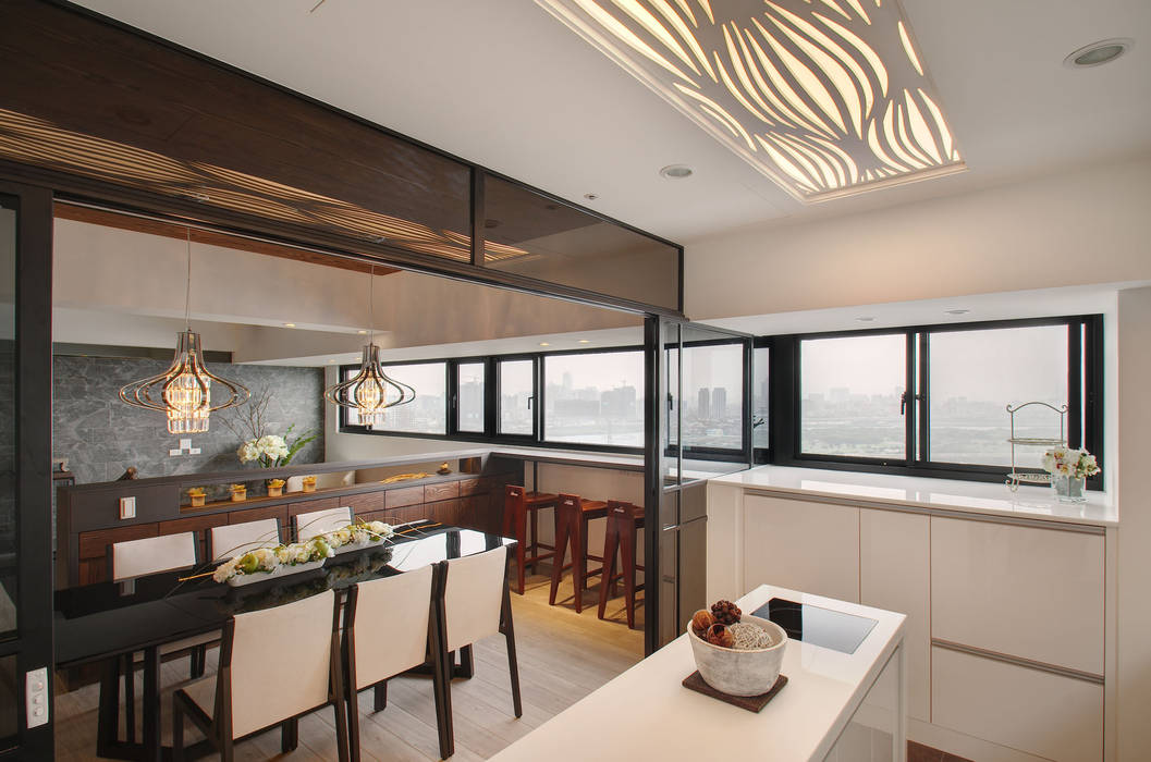 無限與線, 拾雅客空間設計 拾雅客空間設計 小廚房 合板