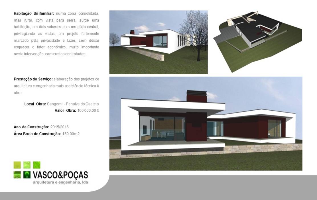 Projetos Habitacionais, Vasco & Poças - Arquitetura e Engenharia, lda Vasco & Poças - Arquitetura e Engenharia, lda Casas minimalistas