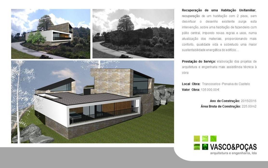 Projetos Habitacionais, Vasco & Poças - Arquitetura e Engenharia, lda Vasco & Poças - Arquitetura e Engenharia, lda Country style house