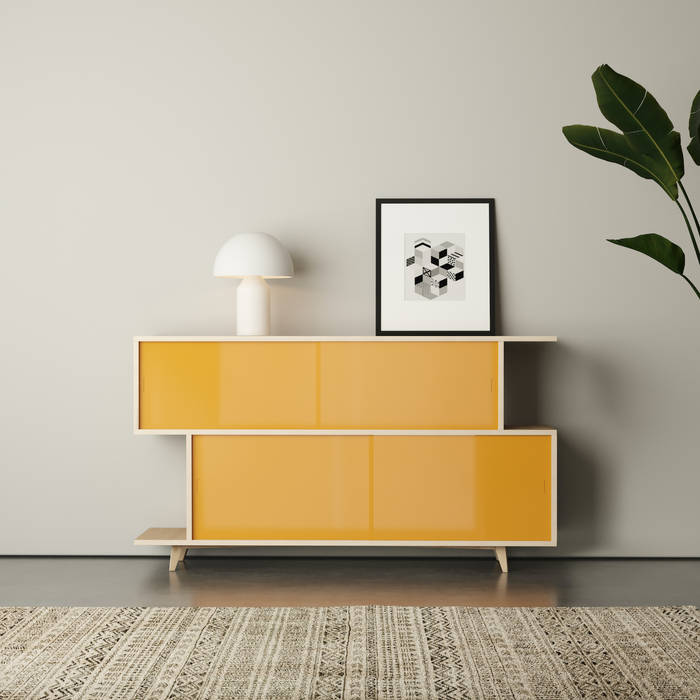 homify Nhà phong cách Bắc Âu Than củi Multicolored sideboard, drawers, storage,Accessories & decoration