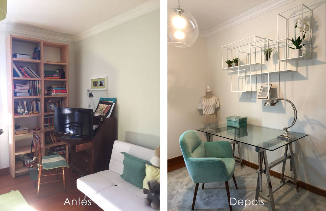 Zona de secretária Quartos modernos por homify Moderno