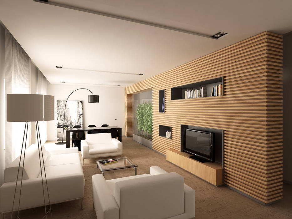 Living Metastudio Soggiorno moderno Living, soggiorno, mobile, legno, arredi, progetto, interior design