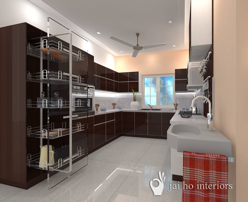 Annanagar villa, JAIHO INTERIORS - RESIDENCE & COMMERCIAL INTERIORS JAIHO INTERIORS - RESIDENCE & COMMERCIAL INTERIORS Cocinas de estilo moderno