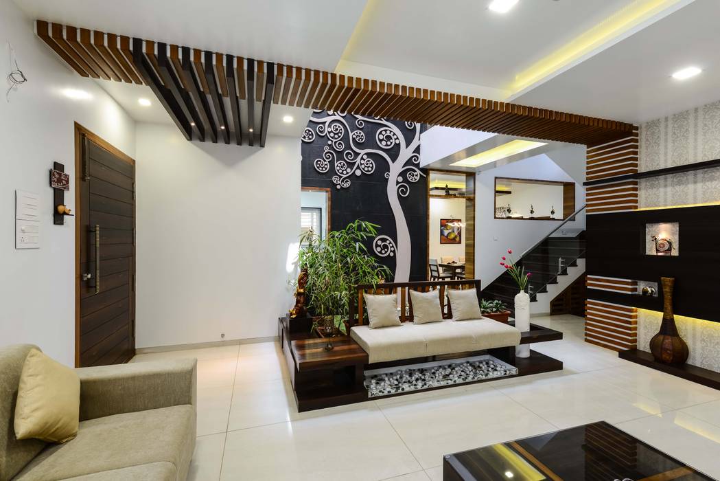 Bungalow For Mr Kiran Swami At Kolhapur Minimalist Living Room By A B Design Studio Minimalist Homify