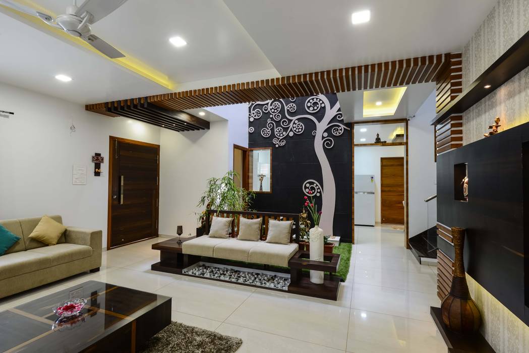 Bungalow For Mr Kiran Swami At Kolhapur Minimalist Living Room By A B Design Studio Minimalist Homify