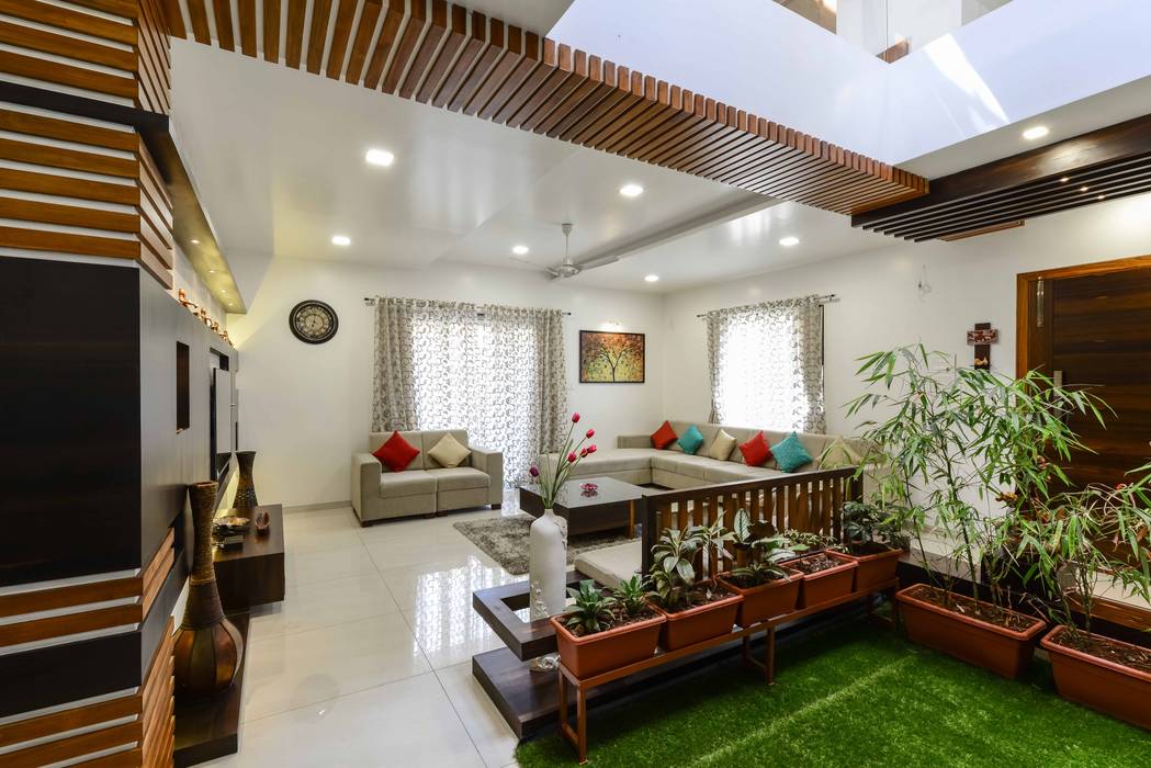 Bungalow For Mr Kiran Swami At Kolhapur Minimalist Living Room By A B Design Studio Minimalist Homify