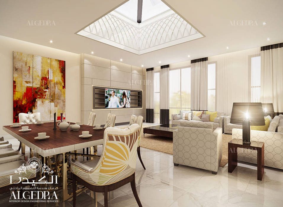 Family room design in Bahrain, Algedra Interior Design Algedra Interior Design Ruang Keluarga Modern