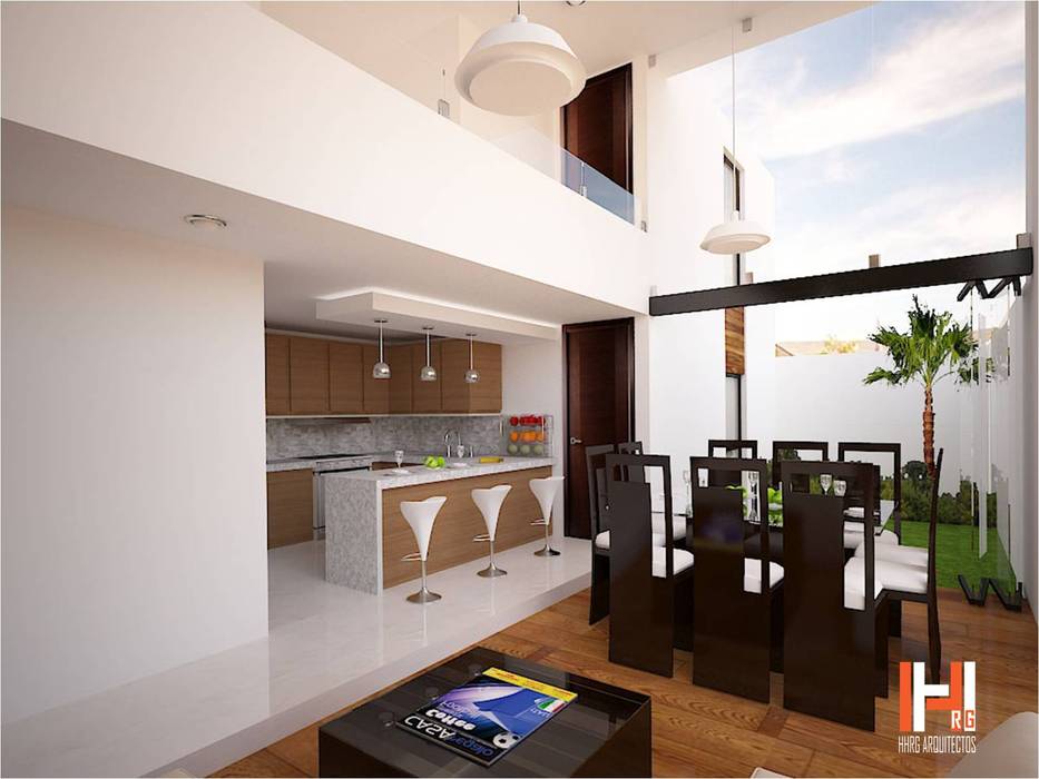 Doble altura hhrg arquitectos comedores modernos | homify