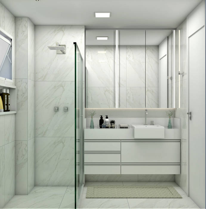 Apartamento C | I, 1:2 arquitetura | interiores 1:2 arquitetura | interiores Modern style bathrooms