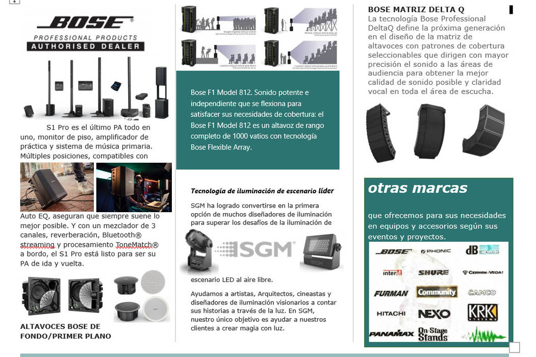 SISTEMA DE AUDIO CON BOSE PROFESIONAL E ILUMINACION CON SGM, AUDIA ingeniería AUDIA ingeniería Commercial spaces Metal Exhibition centres