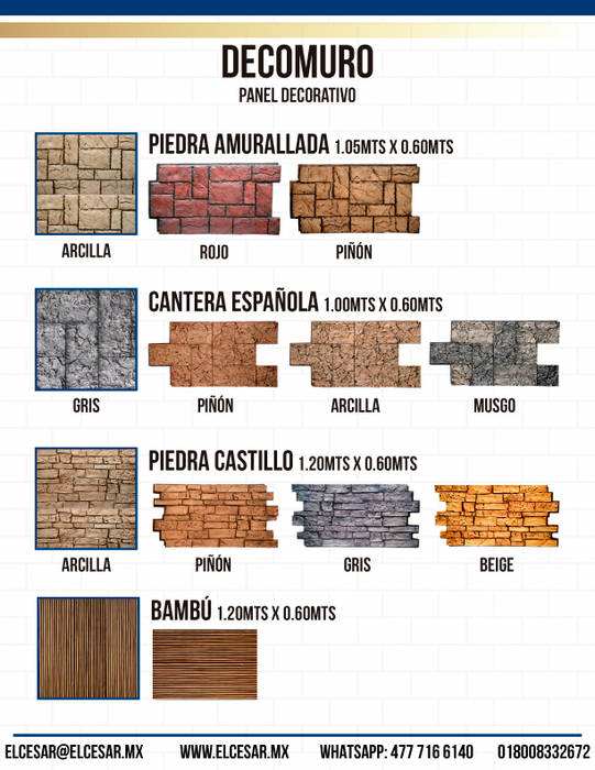 Nuestro Catalogo de Productos, EL CÉSAR DISEÑO EN ACABADOS Y DECORACIÓN EL CÉSAR DISEÑO EN ACABADOS Y DECORACIÓN Modern walls & floors Stone Wall & floor coverings