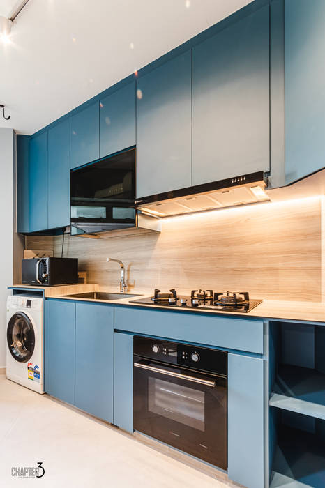 Project 5i Resale Hdb "Bright & Bluish Scandi", Chapter 3 Interior Design Chapter 3 Interior Design Scandinavian style kitchen