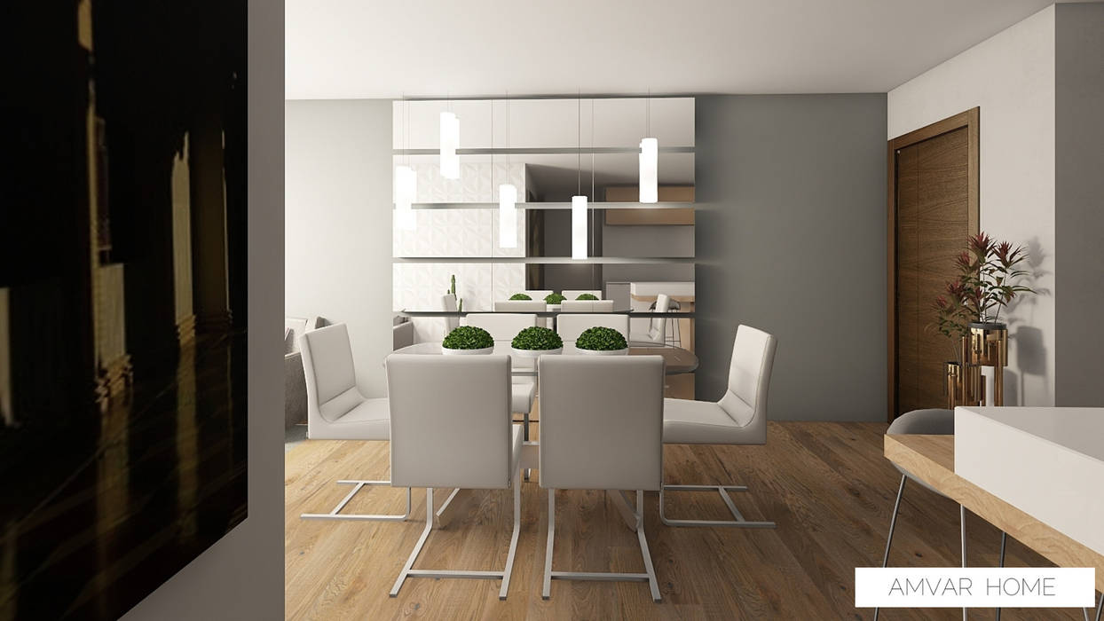 Apartamento minimalista, Amvar Home Amvar Home Minimalist dining room