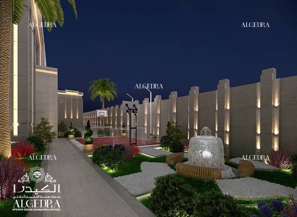 Modern palace design in Ajman, Algedra Interior Design Algedra Interior Design Jardines delanteros