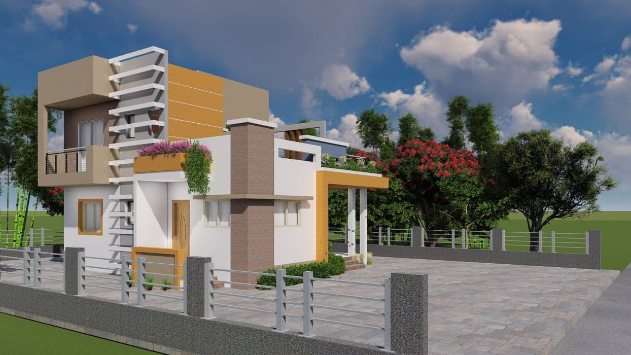 2BHK single family bungalow at Kedgaon , Nakshatra Construction Nakshatra Construction Floors MODERN , BUNGALOW ,before and after, FARM HOUSE ,
