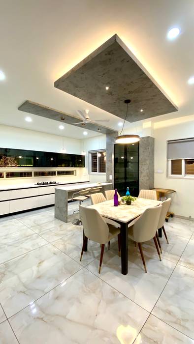 Bungalow for Dr. Shashidhar Kattimani at Ghatprabha, Karnataka, A B Design Studio A B Design Studio Eclectic style dining room