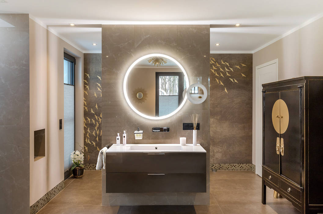 Badezimmer Asian Style, CONSCIOUS DESIGN - Interiors by Nicoletta Zarattini CONSCIOUS DESIGN - Interiors by Nicoletta Zarattini Asian style bathroom Tiles