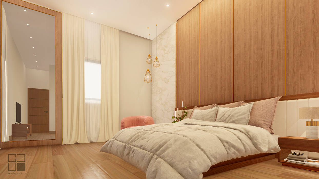 CASA GSV , ACP ARQUITECTURA ACP ARQUITECTURA Minimalist bedroom Wood Wood effect