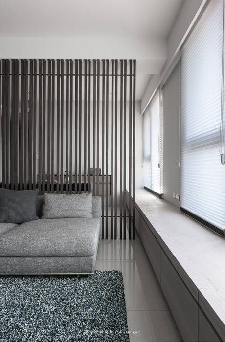 living area 湜湜空間設計 现代客厅設計點子、靈感 & 圖片 木頭 Wood effect