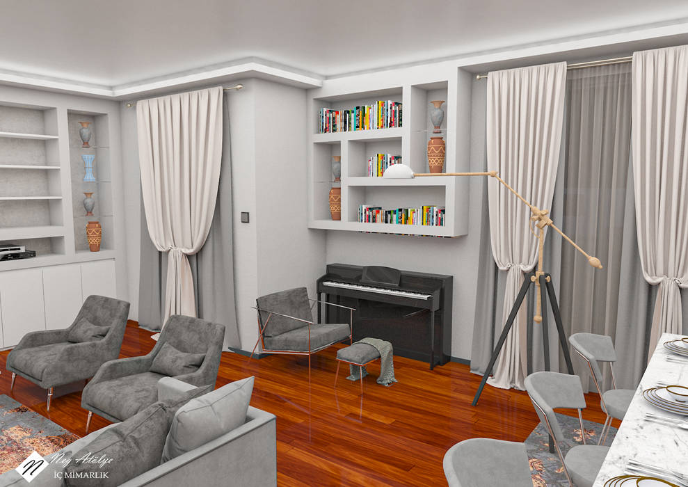 Salon Tasarım NEG ATÖLYE İÇ MİMARLIK Minimalist Oturma Odası