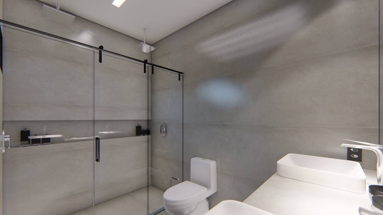 Condominio Quinta da Bela Vista, D arquitetura D arquitetura Banheiros minimalistas