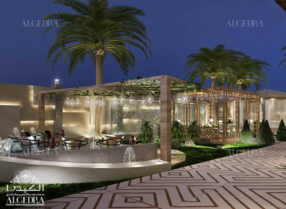 تصميم ساحة الفيلا الأمامية بالعريشة Algedra Interior Design فناء أمامي