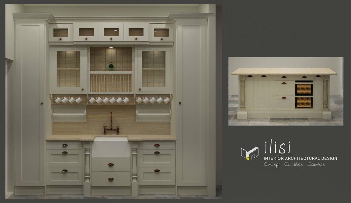 White Oak French Country Kitchen with Island ilisi Interior Architectural Design Kitchen units Wood Wood effect