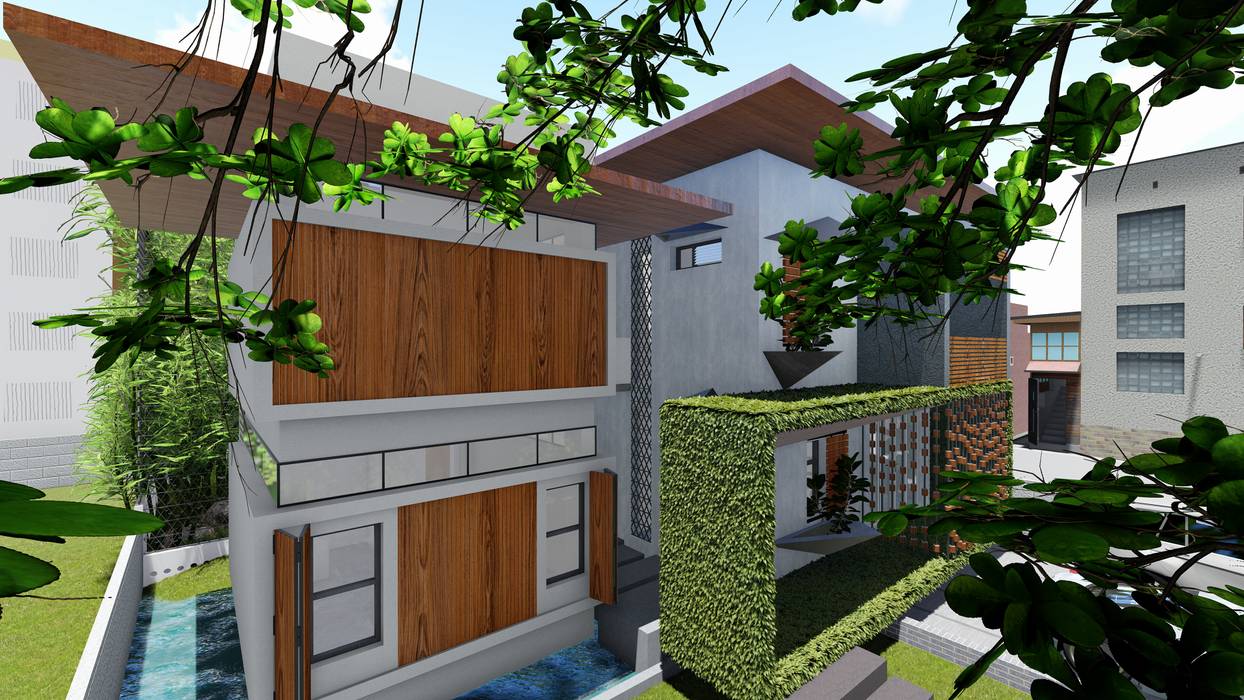 3D Render - Front View designasm STUDIO Modern houses