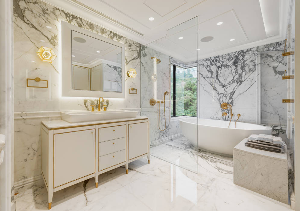 Happy Valley, Tommy Choi Design Tommy Choi Design Modern bathroom Marble bathroom