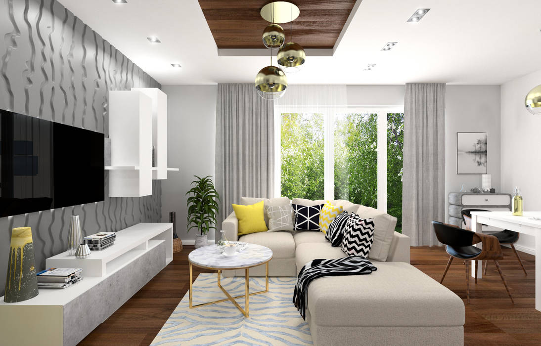 Projekt Salonu w Stylu Nowoczesnym, Senkoart Design Senkoart Design Modern living room