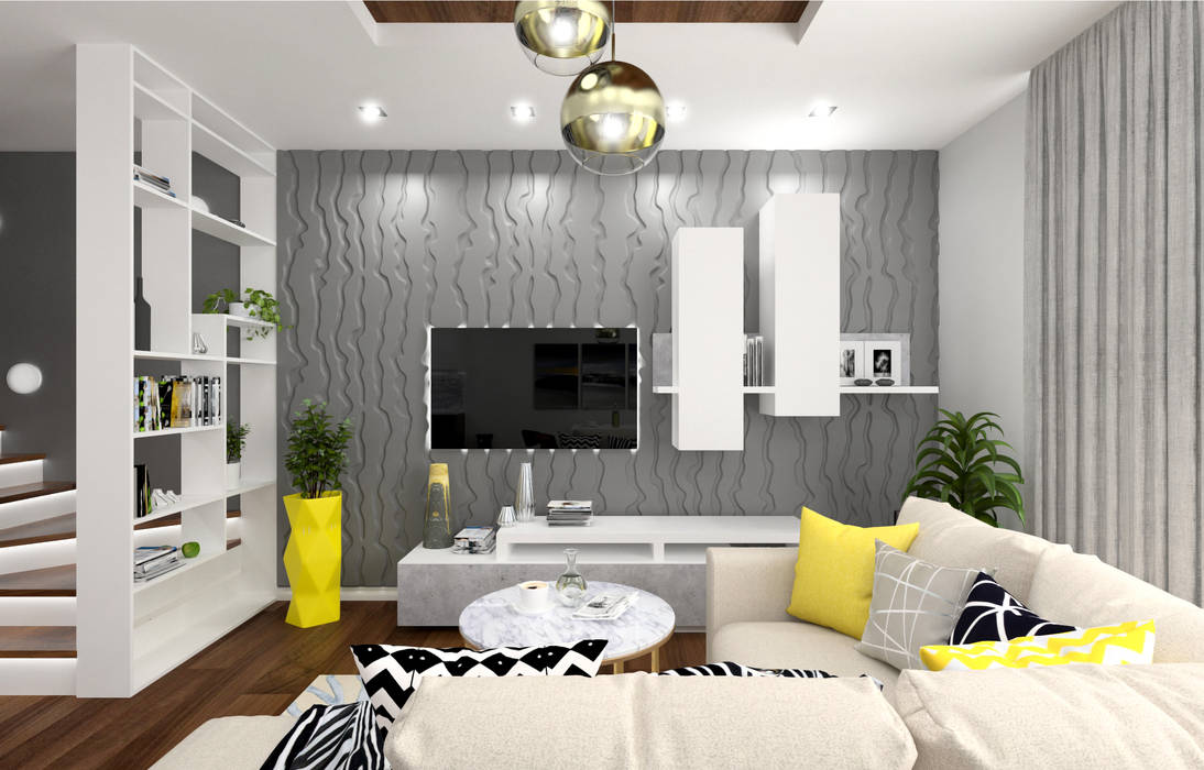 Projekt Salonu w Stylu Nowoczesnym, Senkoart Design Senkoart Design Living room