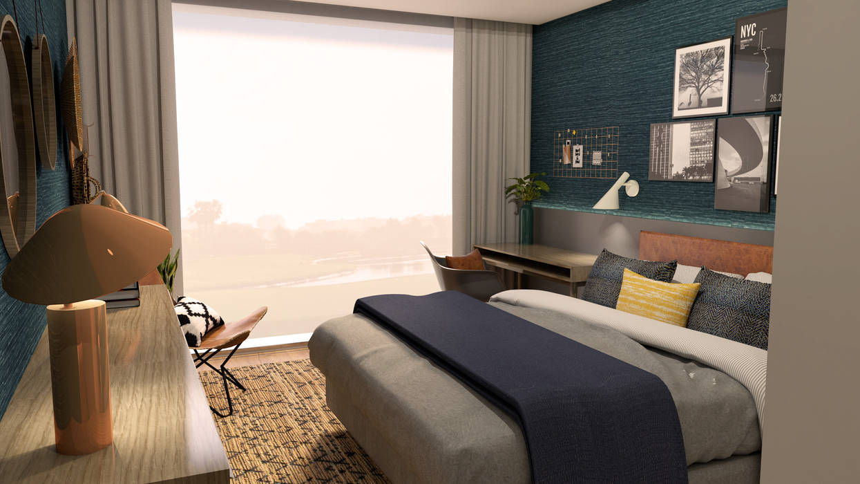 Спальня в эклектичном стиле от The Spacealist - Arquitectura e Interiores Эклектичный