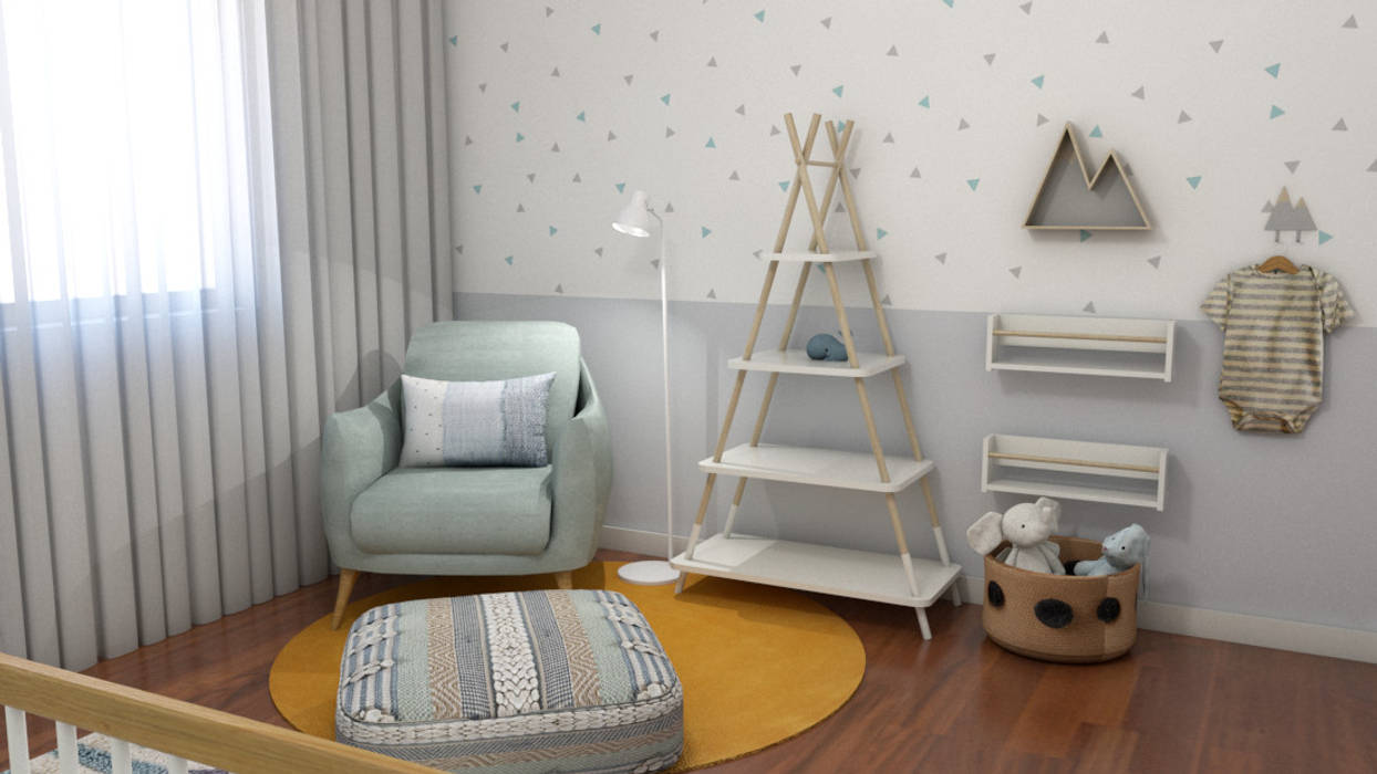 Quarto de bebé MP_versão género neutro Quartos de criança modernos por The Spacealist - Arquitectura e Interiores Moderno