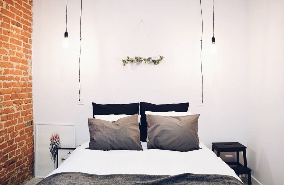 Small Apartment Renovation The White Interior Design Studio Industrial Style Bedroom Homify